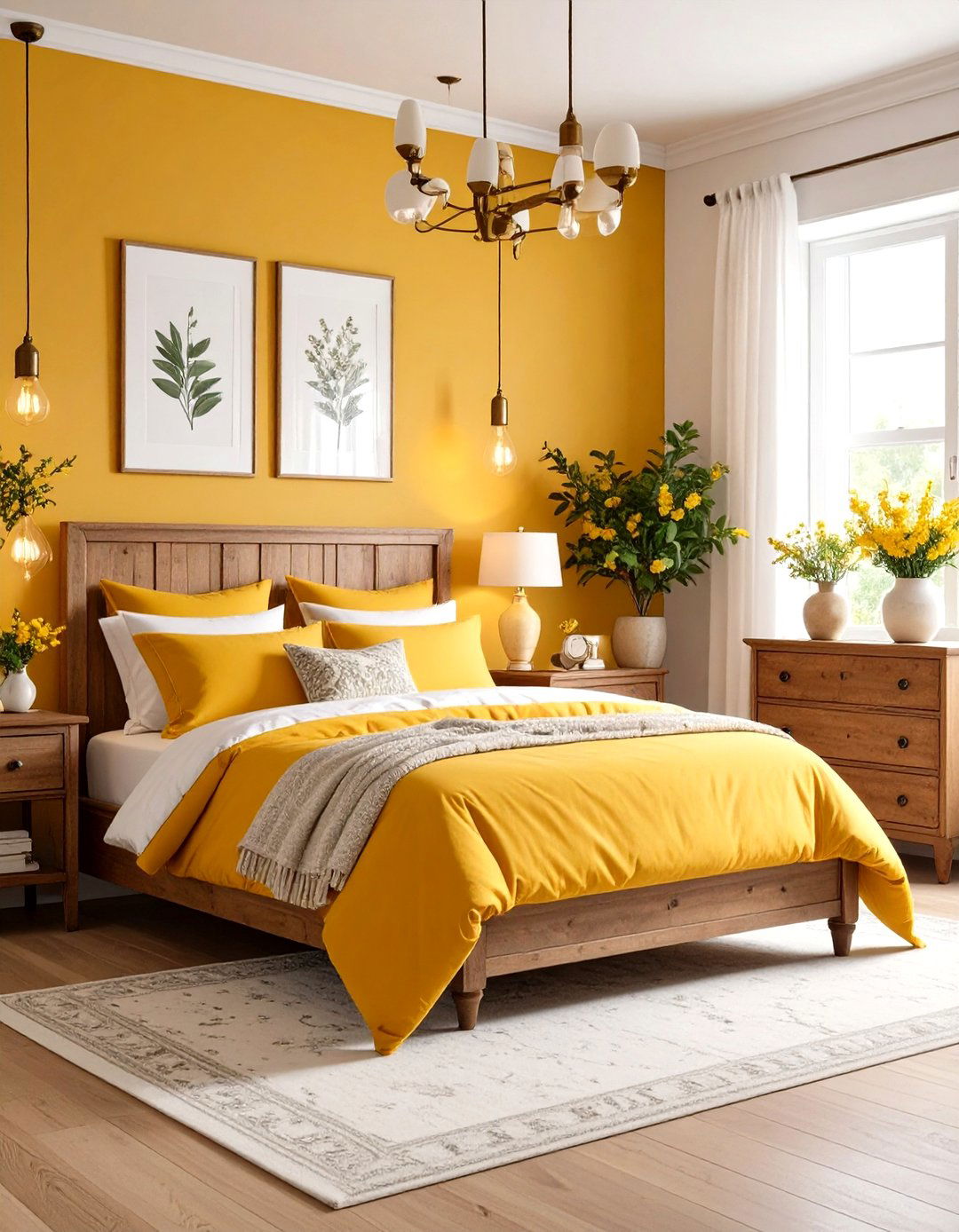 Mustard Yellow Vintage Bedroom - 24 Fall Bedroom Decor Ideas