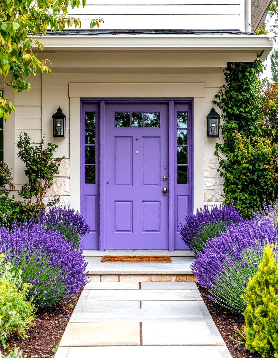 Muted Lavender Front Door - 24 Front Door Color Ideas