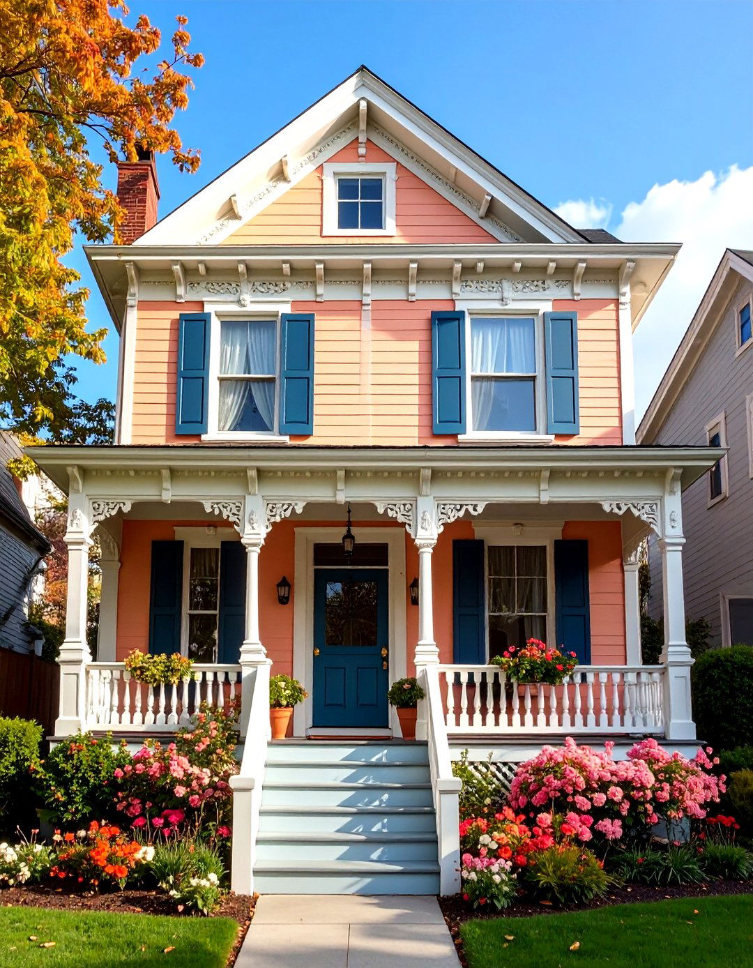 Muted Salmon Victorian Romance - 24 Orange House Exterior Ideas