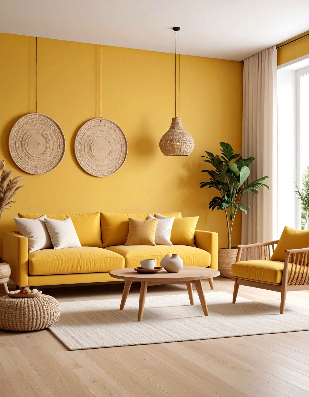 Muted Yellow and Beige Living Room - 24 Yellow Living Room Ideas