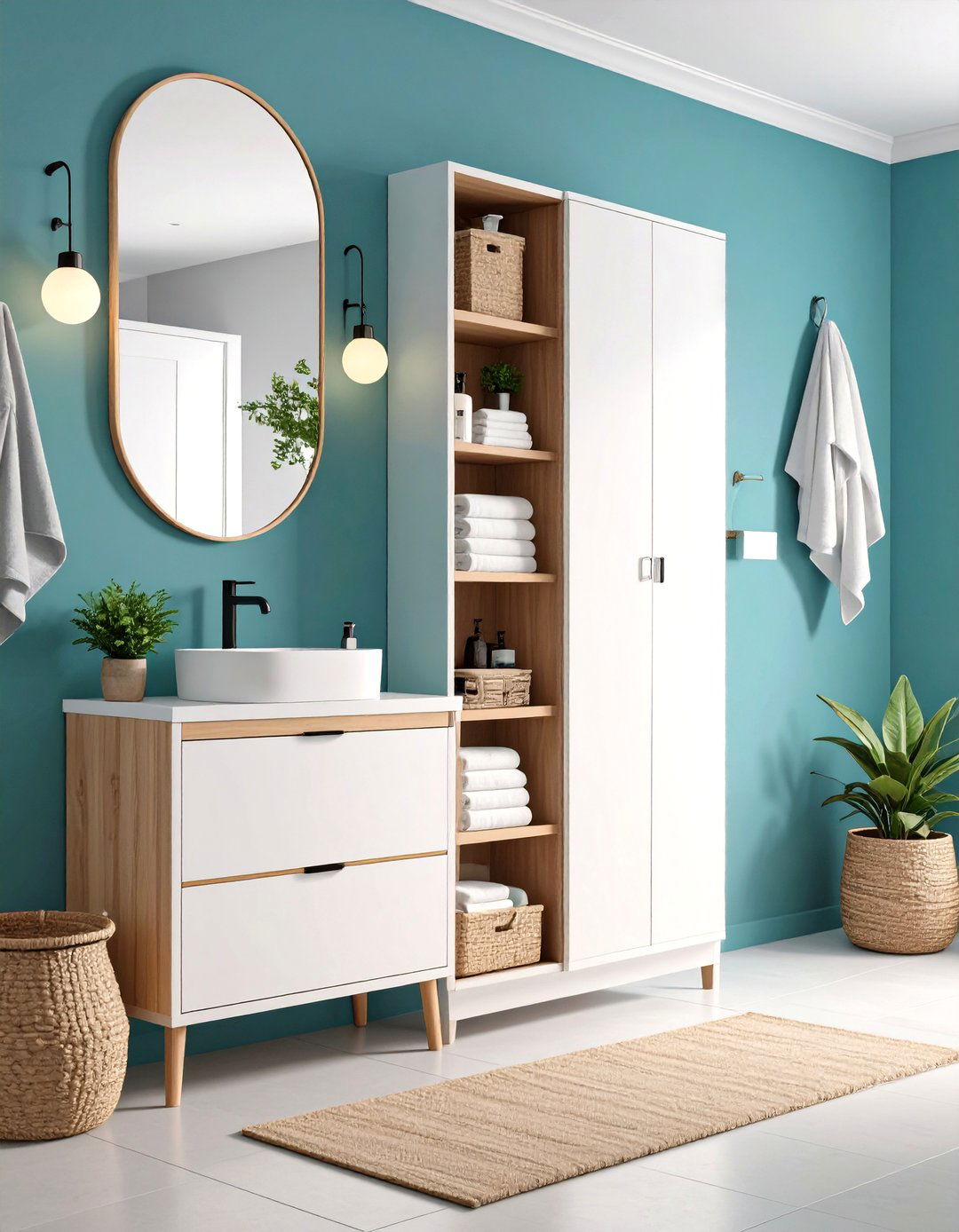 Narrow Cabinet Storage for Small Spaces - 24 Bathroom Storage Ideas