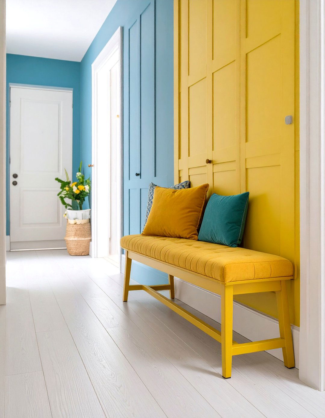 Narrow Hallway Entryway Bench - 24 Entryway Bench Ideas