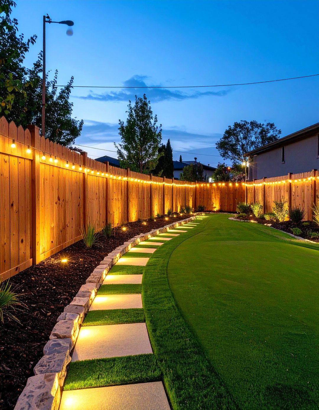 Narrow Side Yard Putting Strip Design - 24 Backyard Putting Green Ideas