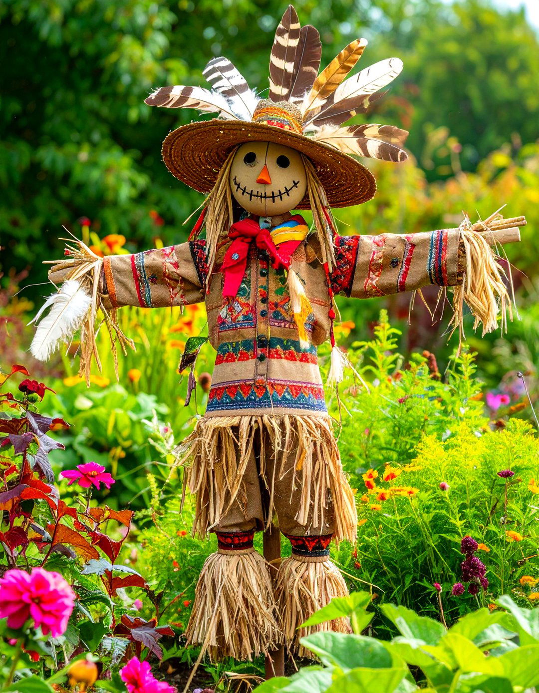 Native American Inspired Scarecrow - 24 Garden Scarecrow Ideas