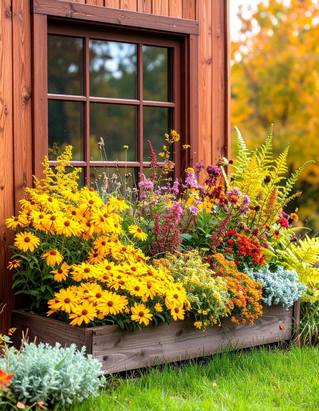 Native Plant Fall Wildlife Garden - 24 Fall Flower Box Ideas