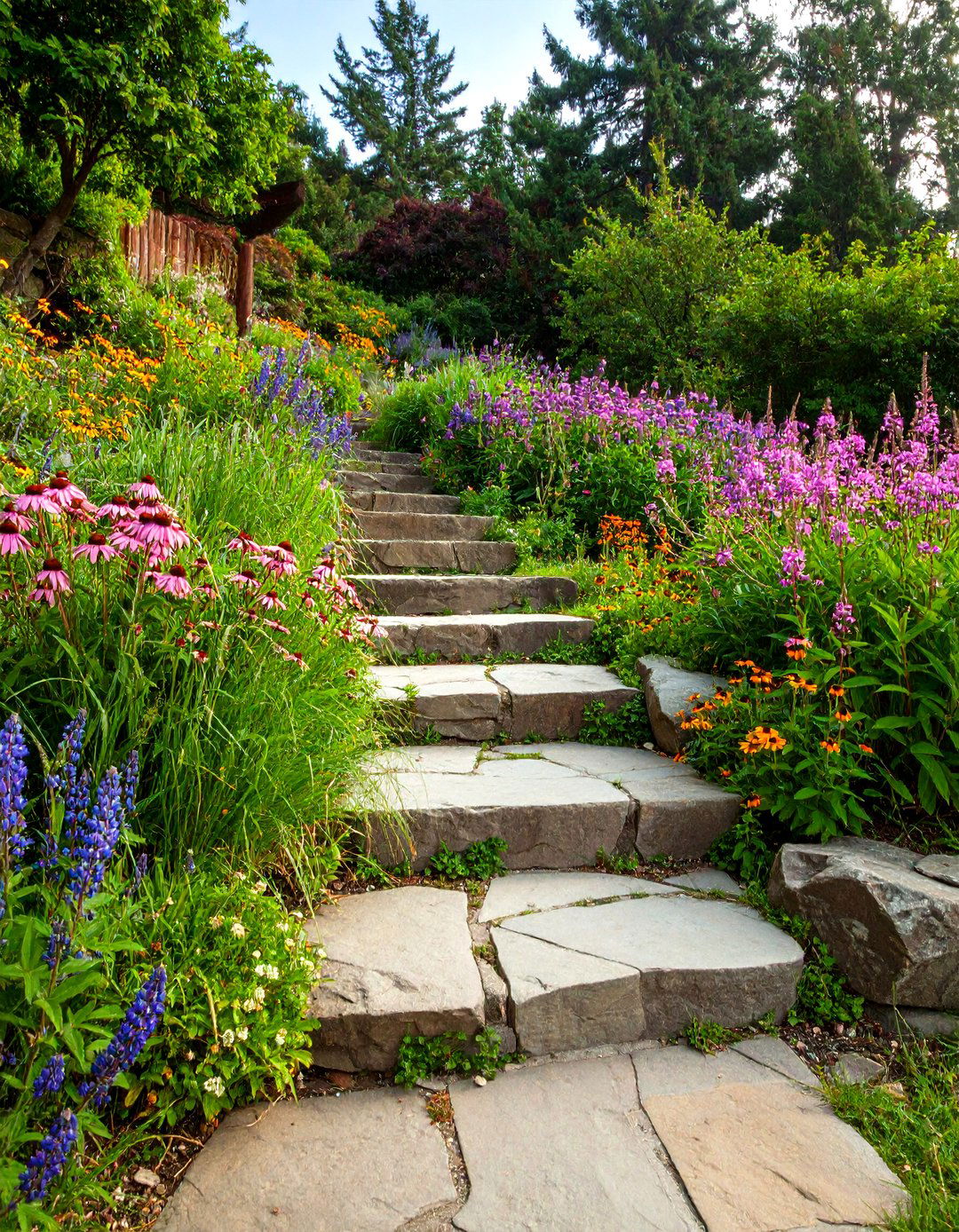 Native Wildflower Slope Garden - 24 Hillside Terraced Garden Ideas