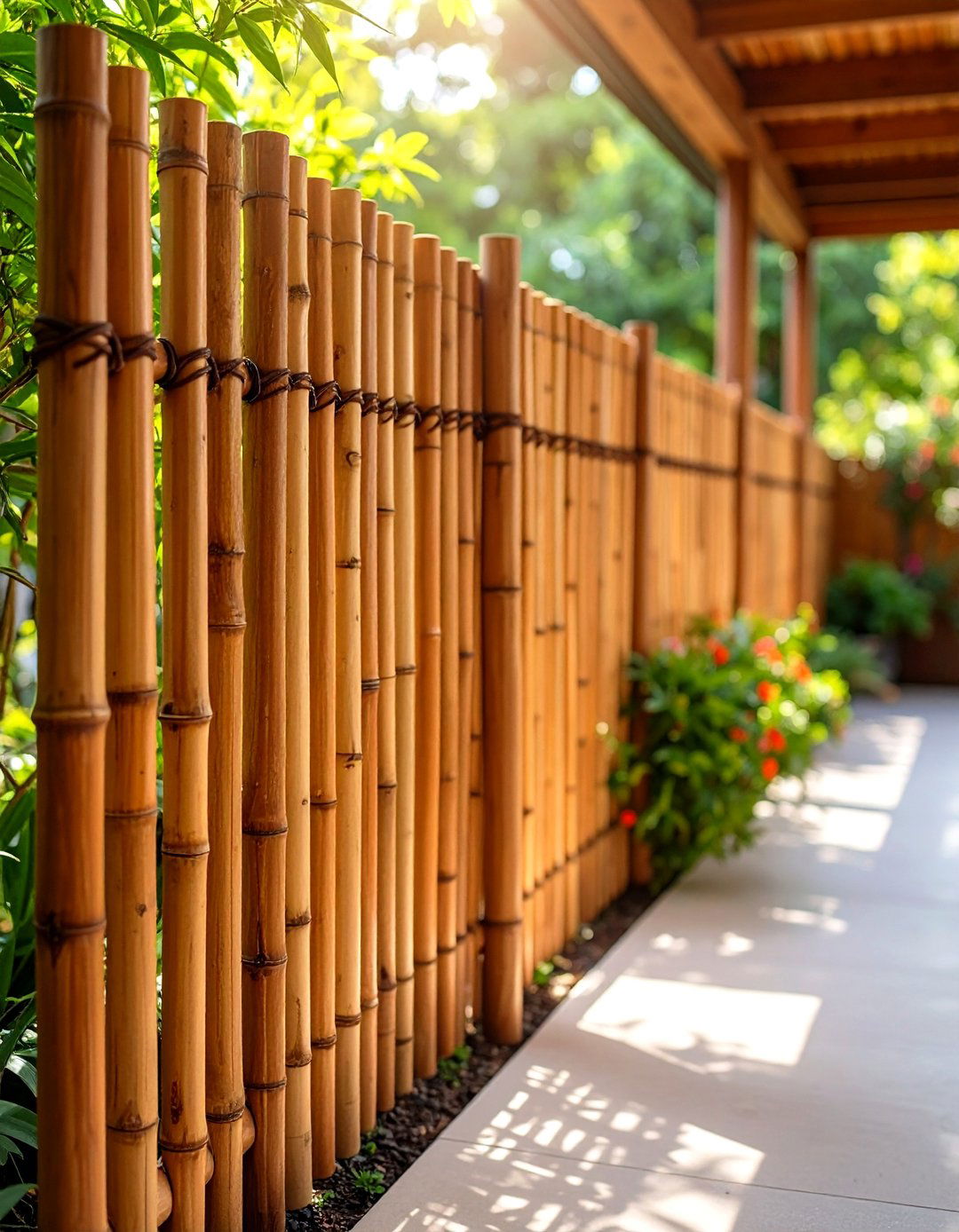 Natural Bamboo Roll Fencing Screens - 24 Outdoor Privacy Screen Ideas
