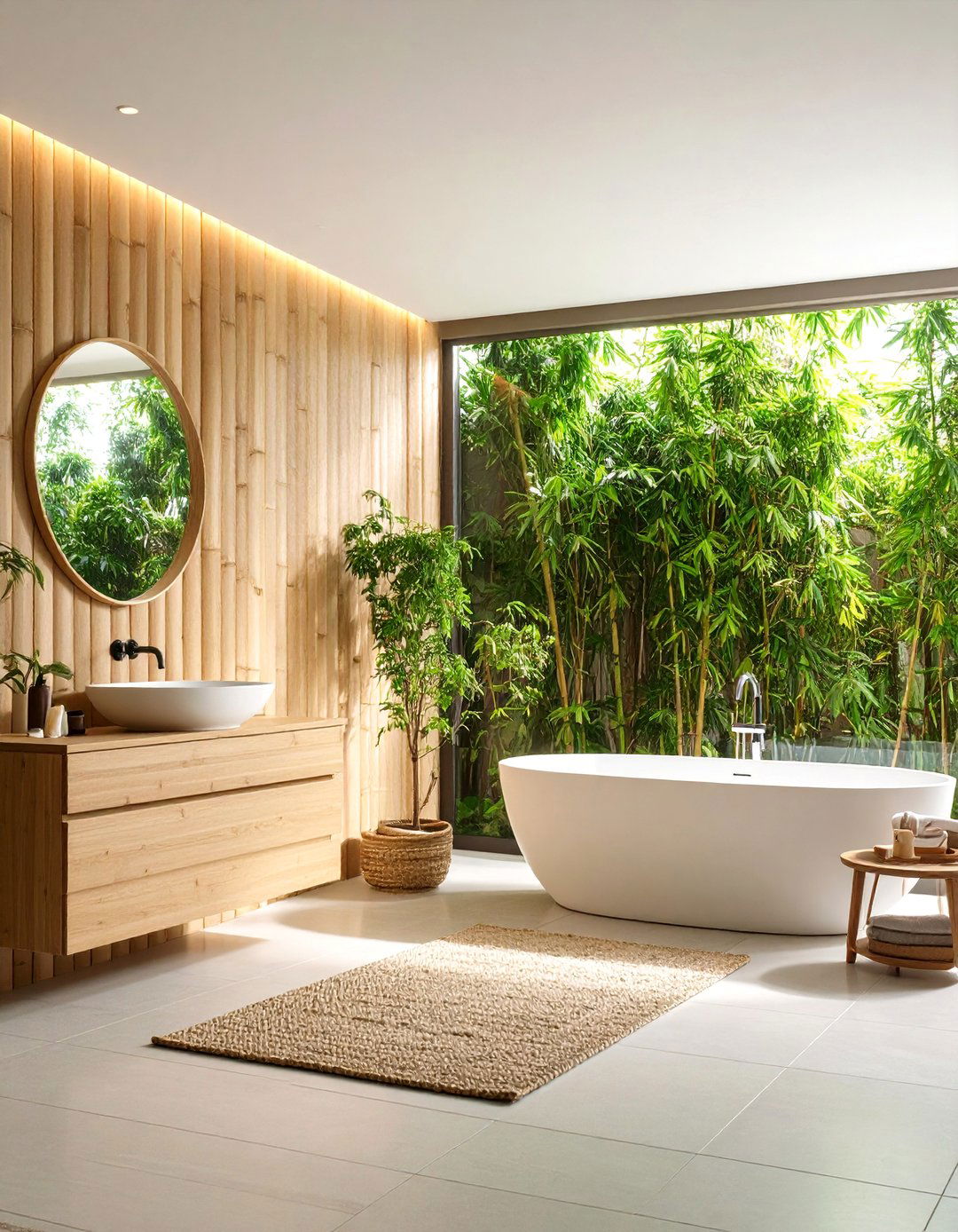 Natural Bamboo Wall Coverings - 24 Bathroom Wall Ideas