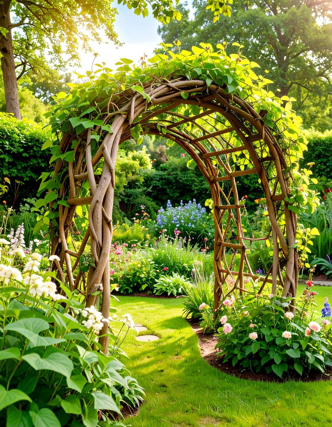 Natural Branch Trellis Framework - 24 Cucumber Trellis Ideas