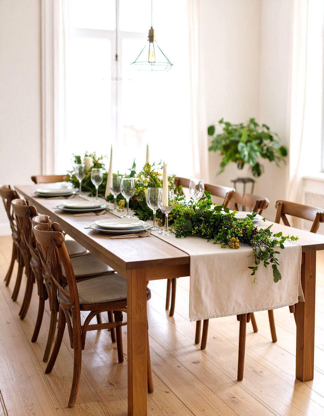 Natural Branch and Foliage Runners - 24 Dining Room Table Decor Ideas