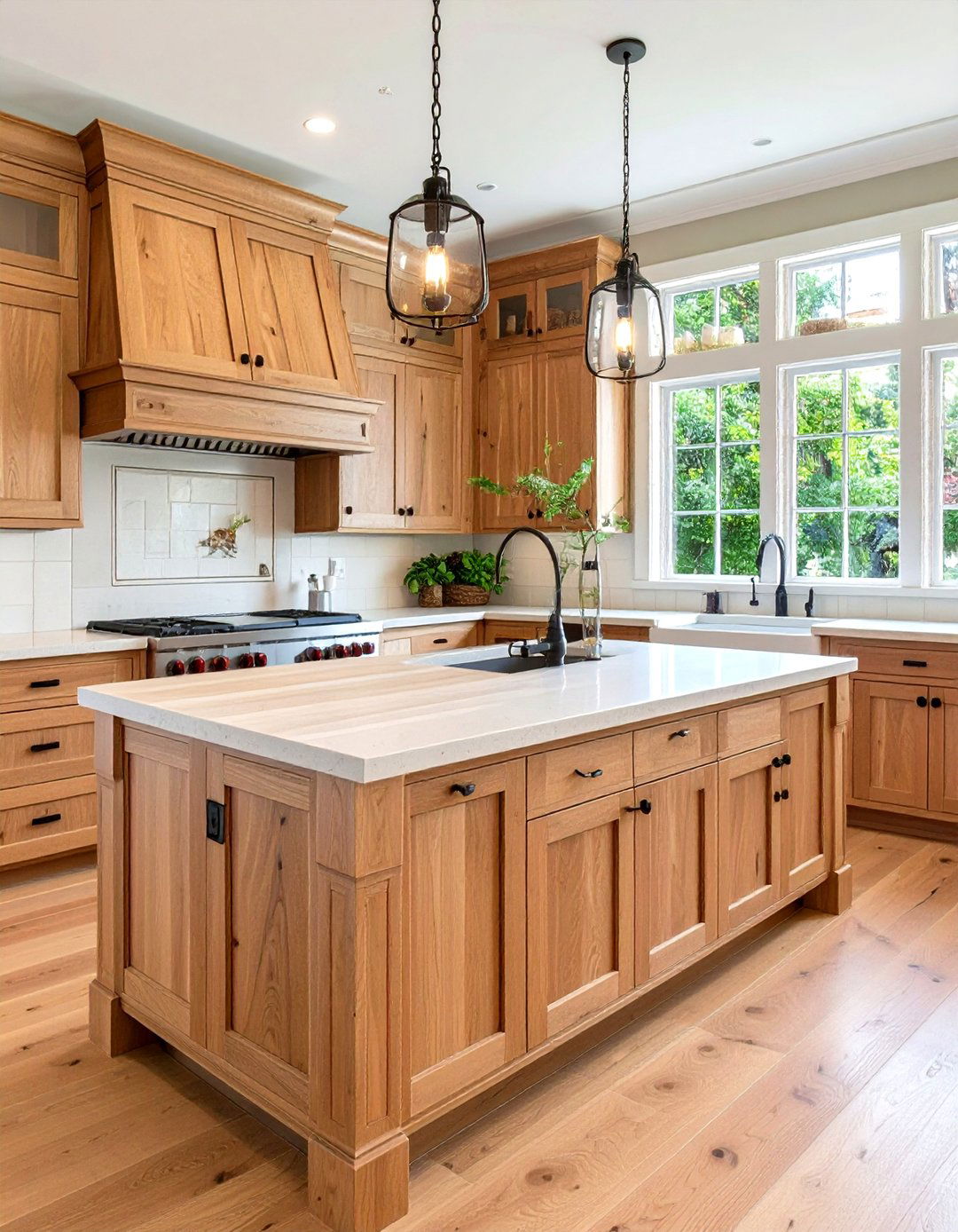Natural Butcher Block Wood - 24 what color countertops go with oak cabinets