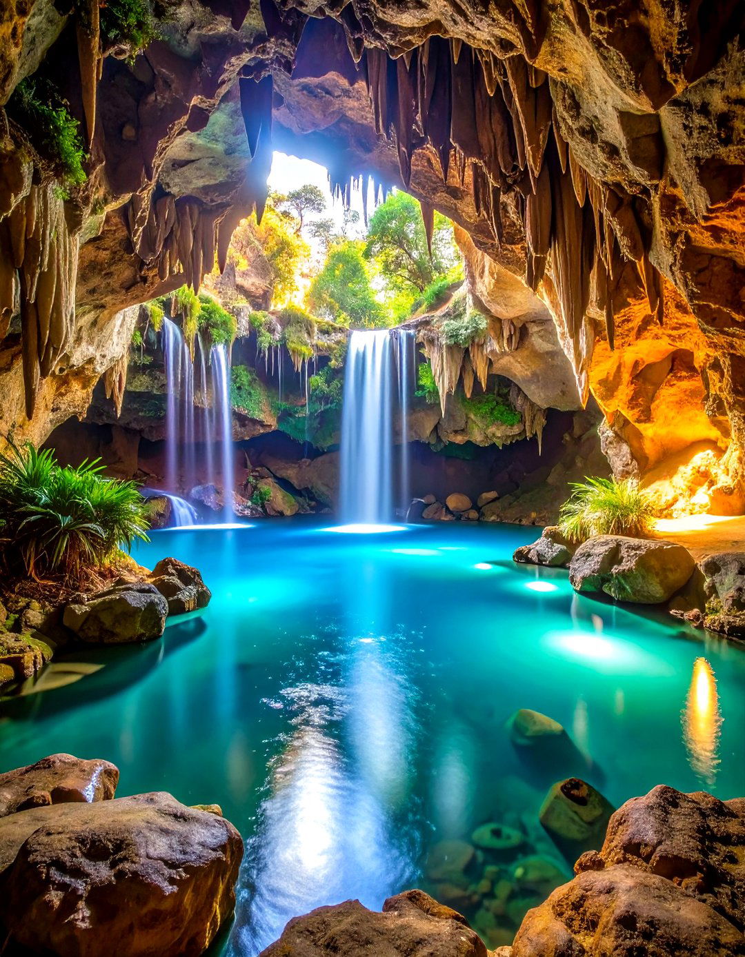 Natural Cave Grotto Design - 24 Indoor Pool Ideas
