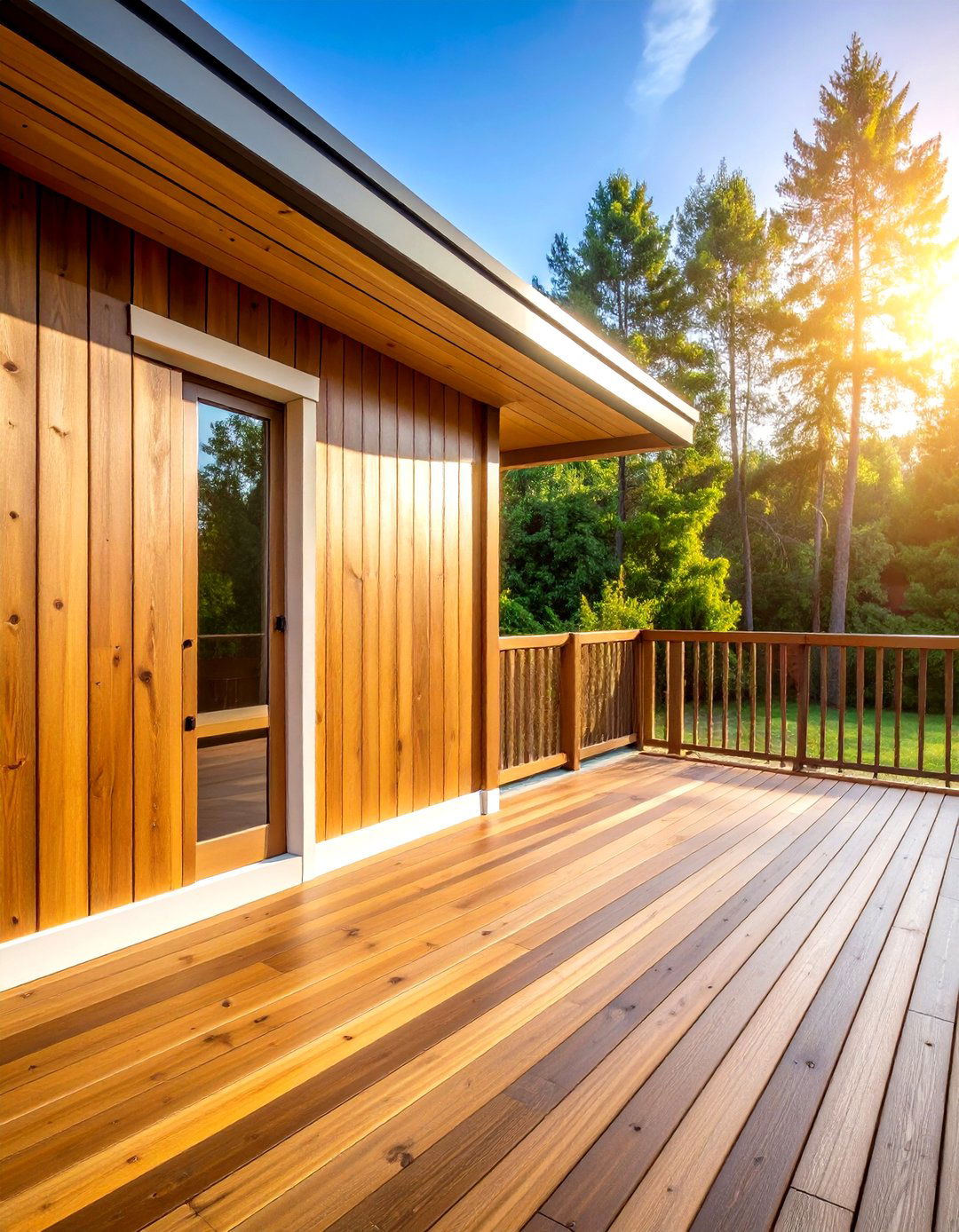 Natural Cedar Fascia with Warm Stain - 24 Deck Fascia Ideas