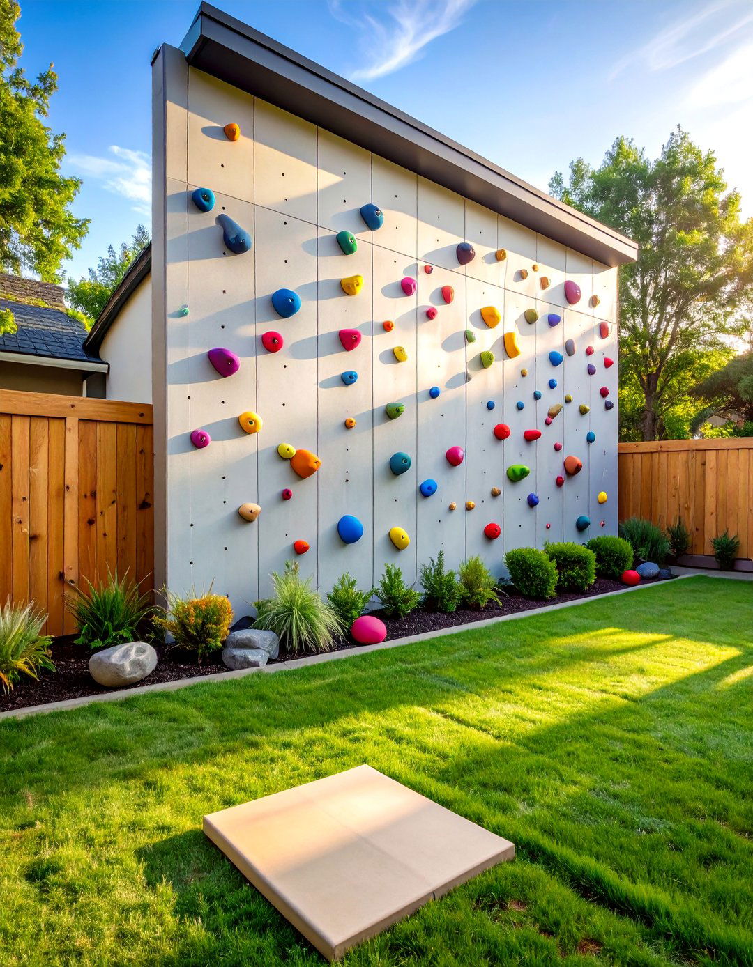 Natural Climbing Wall with Rock Holds - 24 Backyard Ideas for Kids