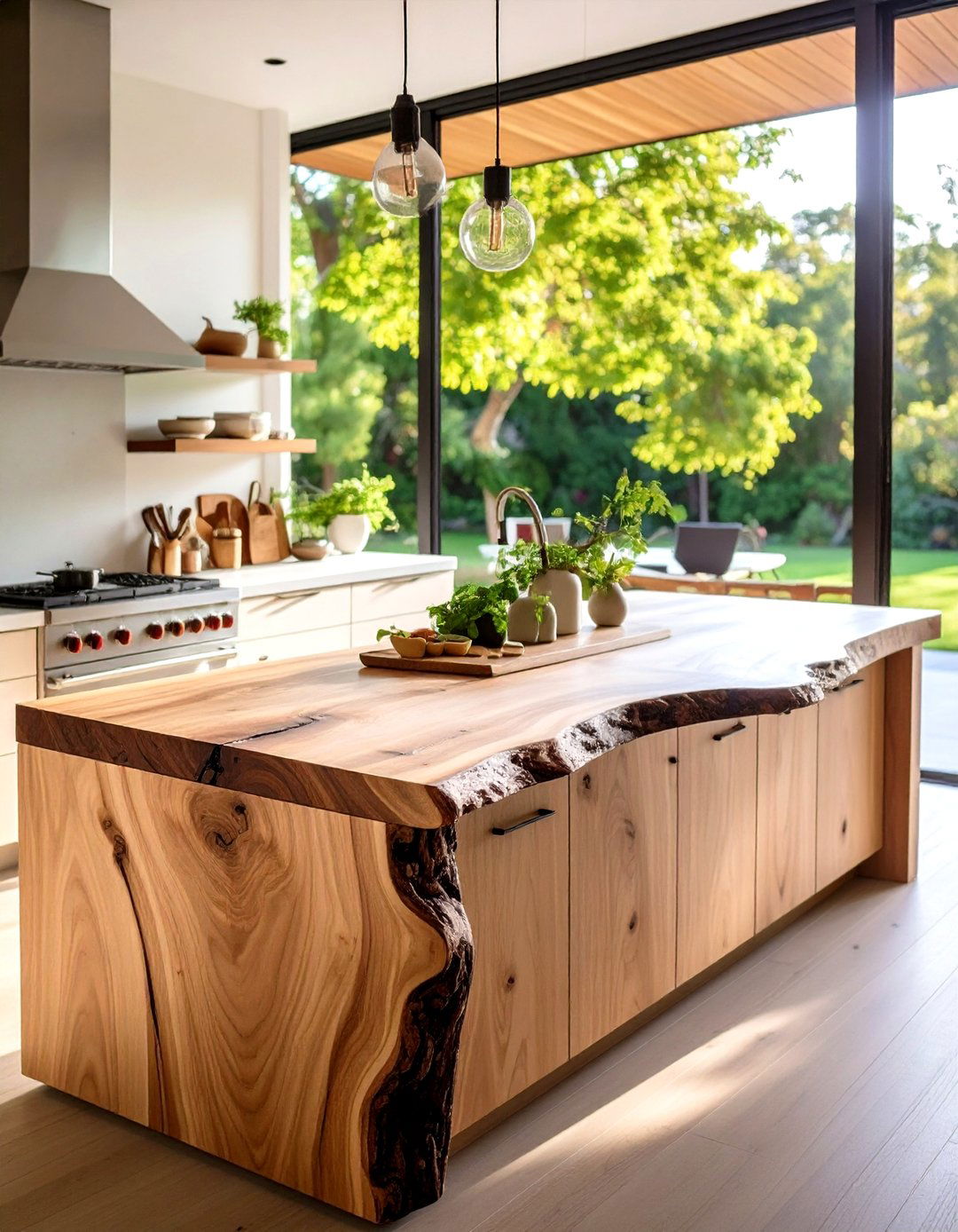 Natural Edge Live Edge Wood Design - 24 Outdoor Kitchen Countertop Ideas
