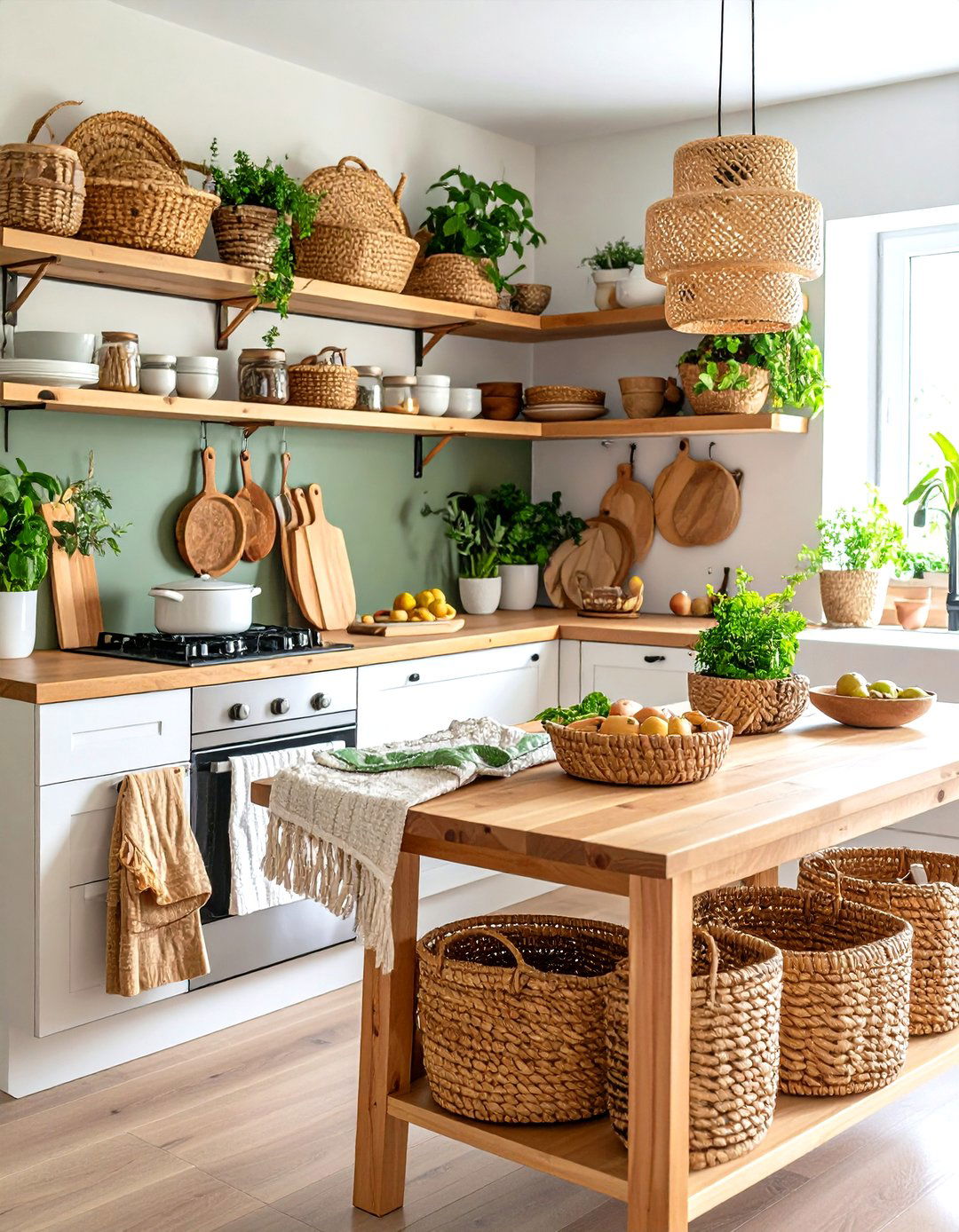 Natural Fiber Accessories - 24 Organic Kitchen Design Ideas