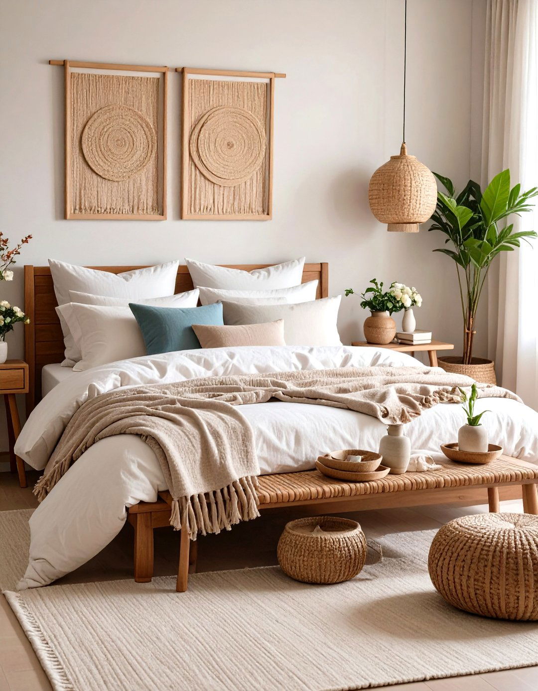 Natural Fiber Bedding Materials - 24 Japanese Bedroom Design Ideas
