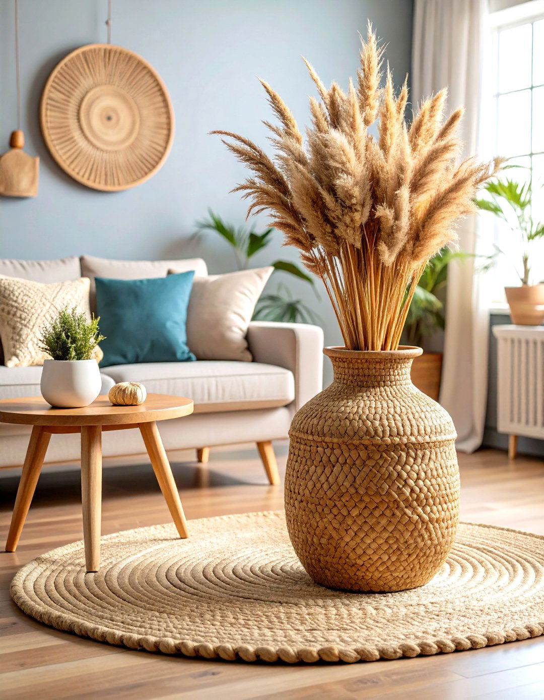 Natural Fiber Floor Vase Styling - 24 Large Floor Vase Decoration Ideas