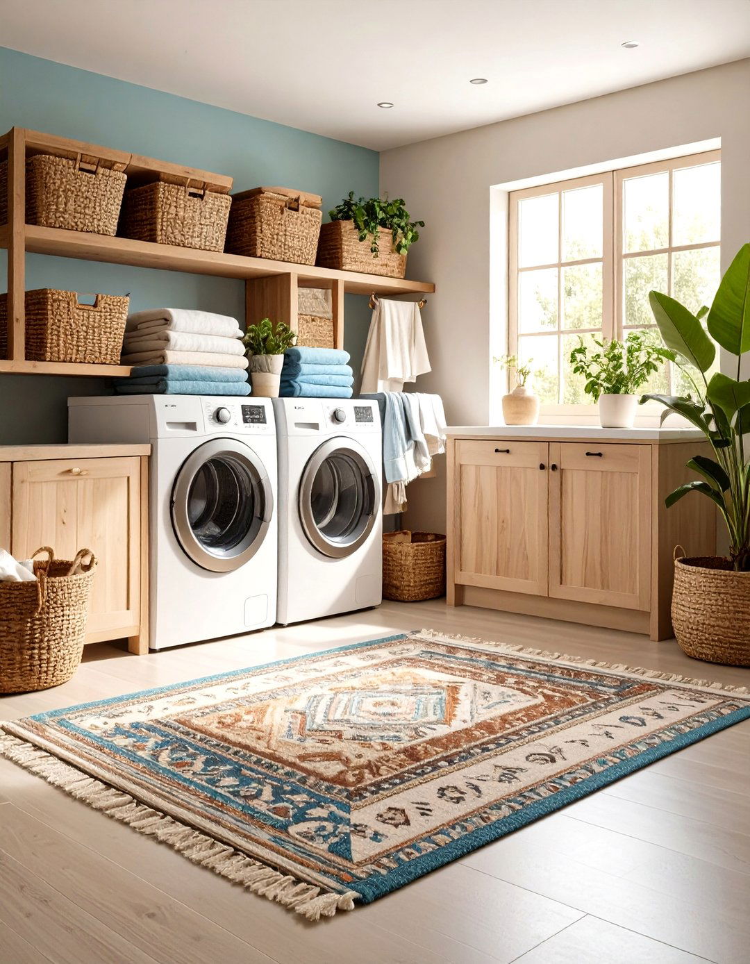 Natural Fiber Rug Collection Laundry Room - 24 Boho Laundry Room Ideas