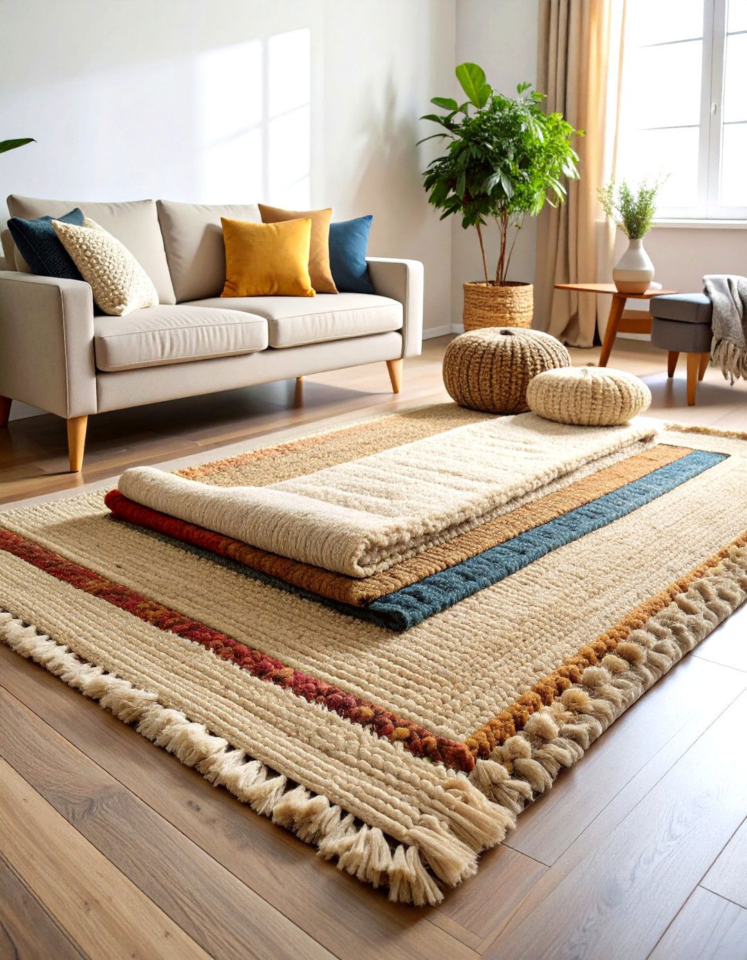 Natural Fiber Rug Combinations - 24 Cottagecore Interior Design Ideas