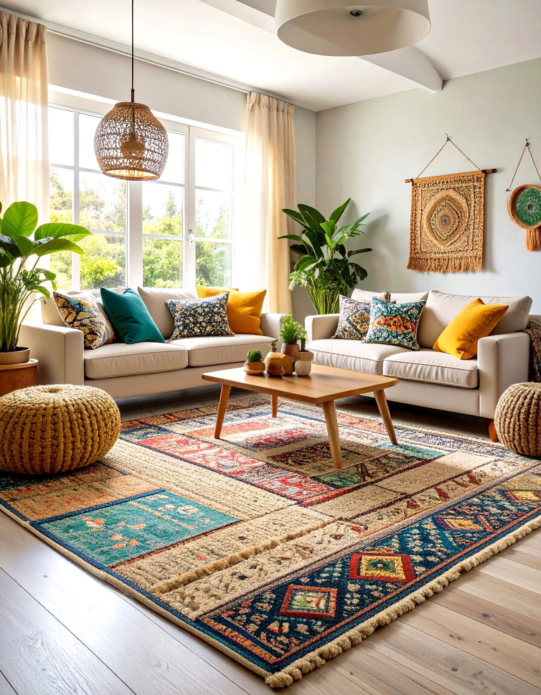 Natural Fiber Rug Layering - 24 Small Rustic Living Room Ideas