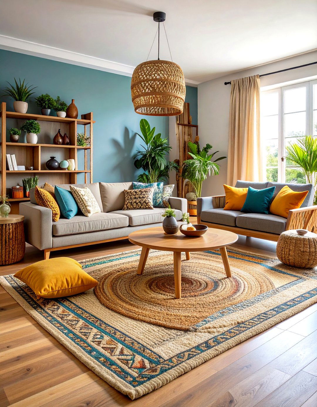 Natural Fiber Rug Living Room - 24 Organic Modern Living Room Design Ideas