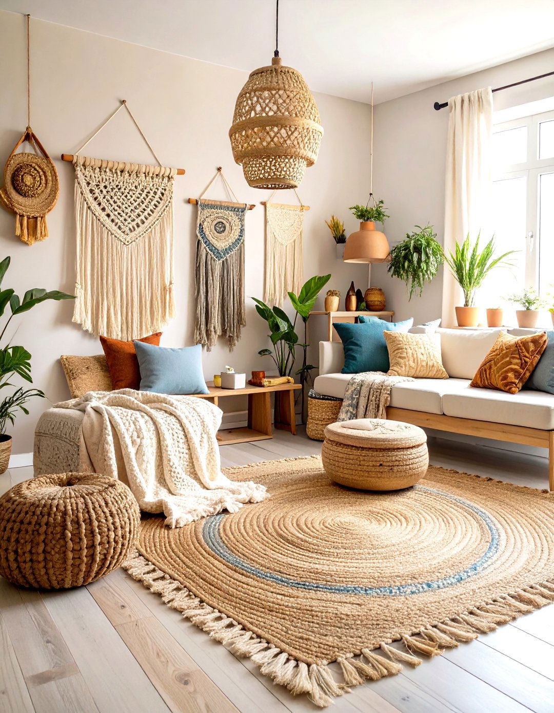 Natural Fiber Texture Room - 24 Boho Dorm Room Ideas
