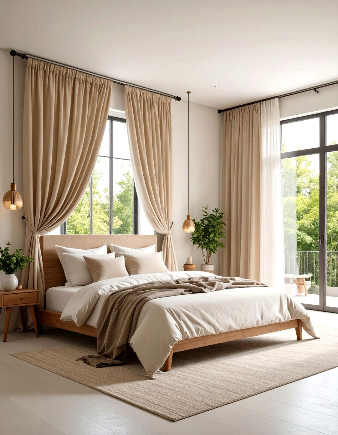 Natural Fiber Window Treatments - 24 Midcentury Modern Bedroom Decorating Ideas