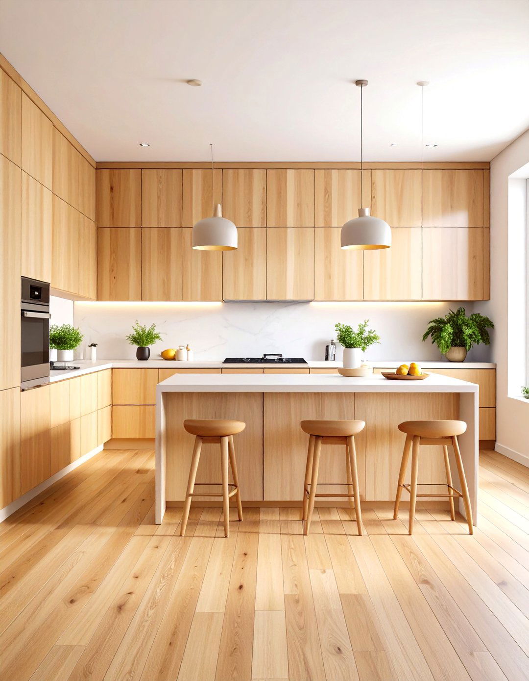 Natural Finish White Oak Minimalist Kitchens - 24 Kitchens With White Oak Cabinets