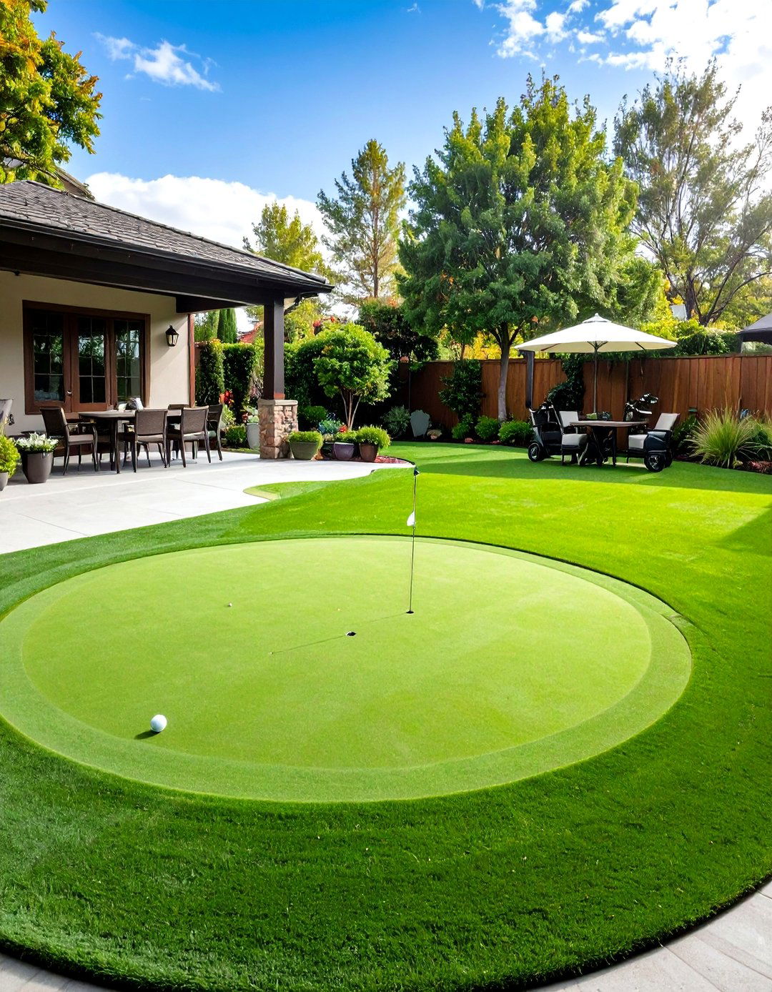 Natural Grass Putting Green with Professional Maintenance - 24 Backyard Putting Green Ideas