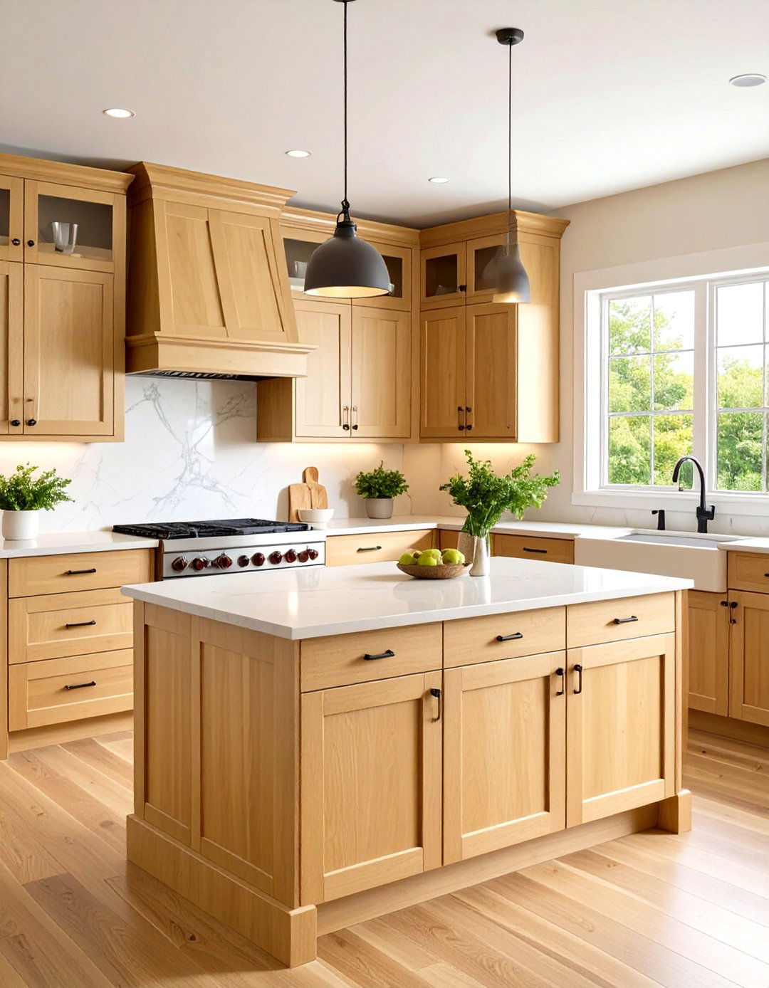 Natural Honey Maple Shaker Cabinets - 24 Maple Kitchen Cabinets Ideas
