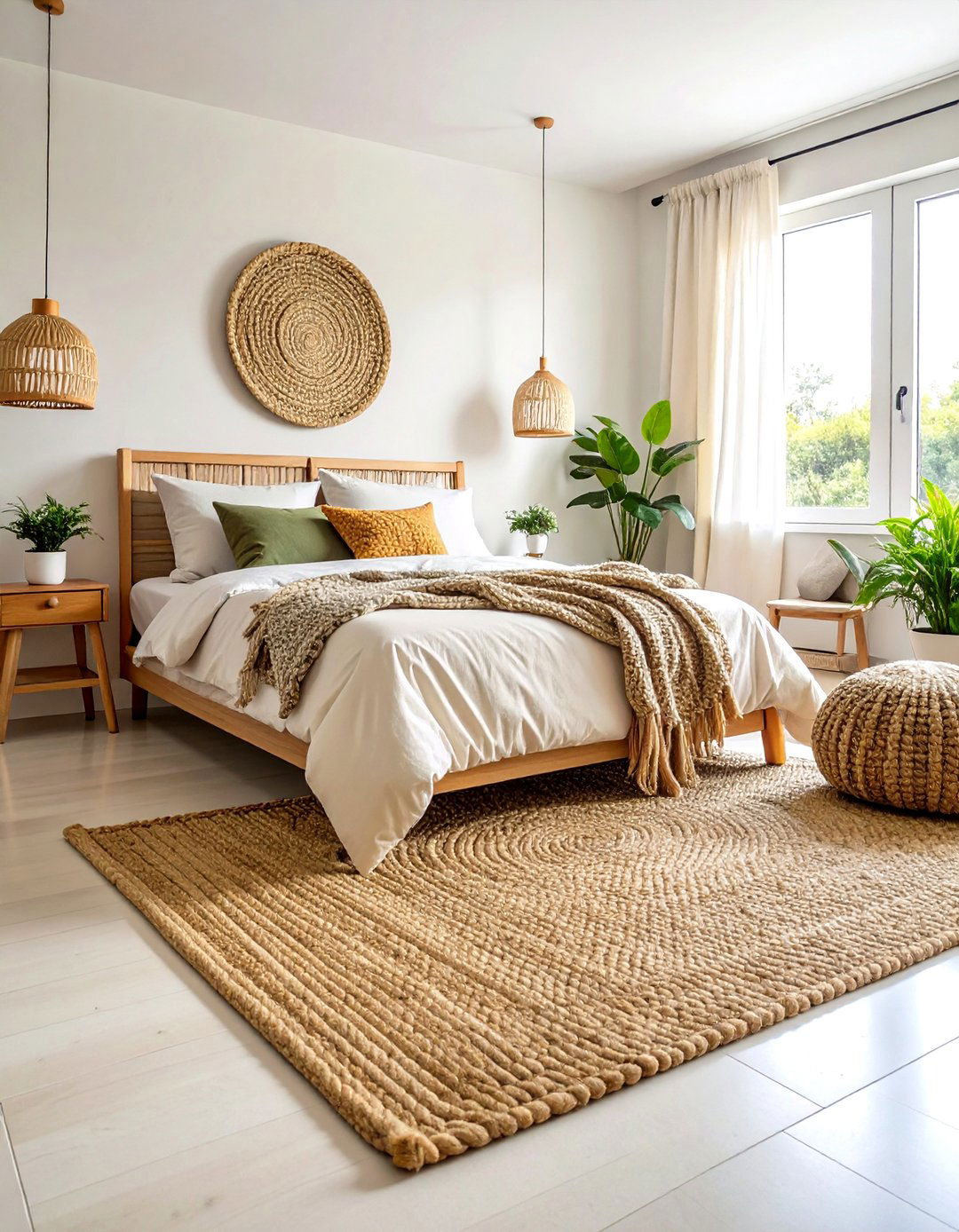 Natural Jute Bedroom Carpets - 24 Bedroom Carpet Ideas