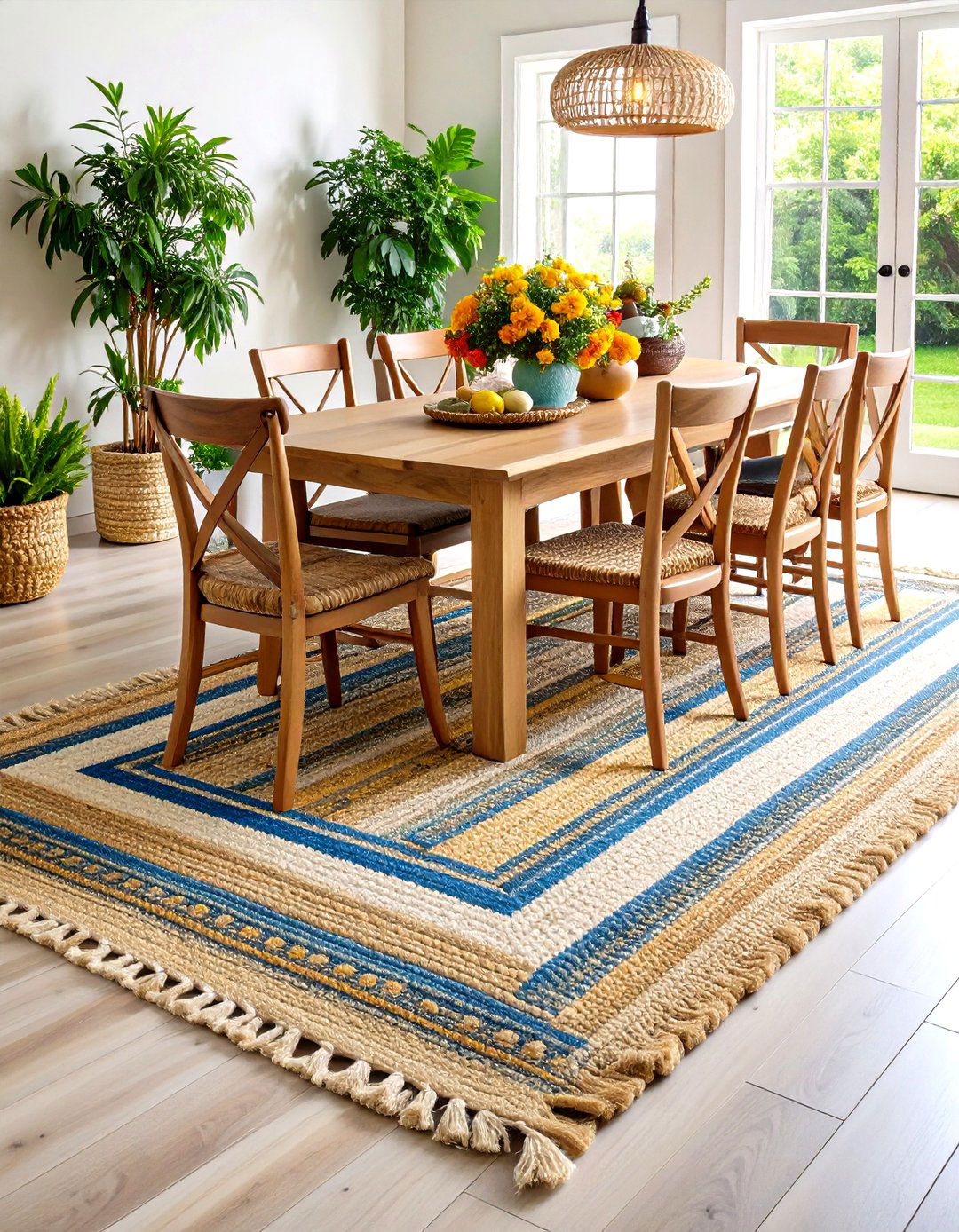 Natural Jute Textural Elements - 24 Dining Room Rug Ideas