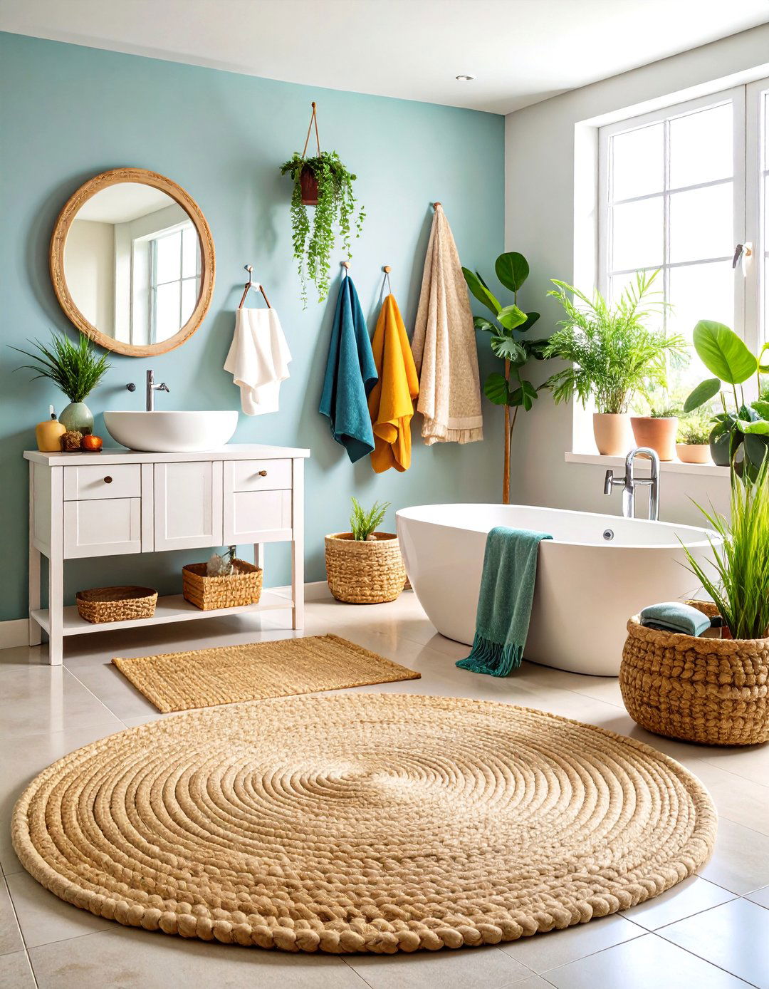 Natural Jute and Hemp Bathroom Rugs - 24 Bathroom Rug Ideas