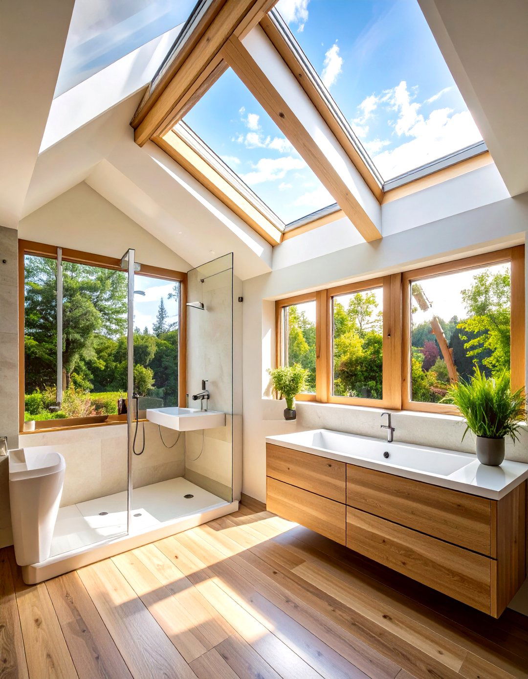 Natural Light Integration with Skylights and Solar Tubes - 24 Shower Lighting Ideas