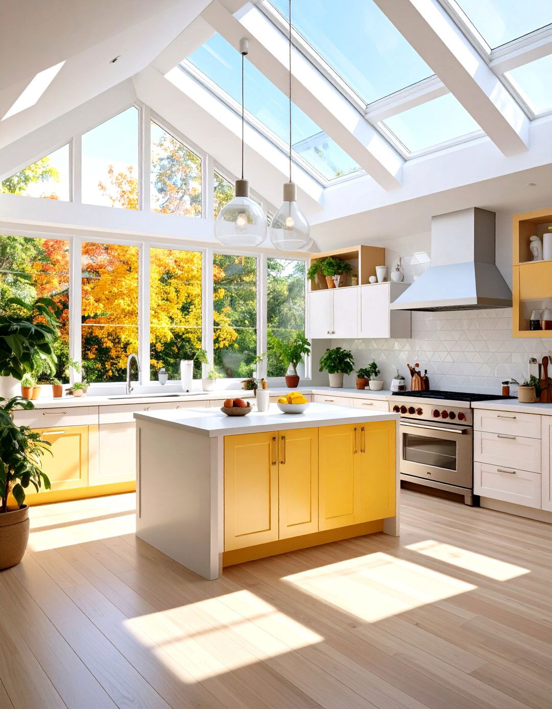 Natural Light Maximizing Kitchen Design - 24 Open Kitchen Living Room Ideas