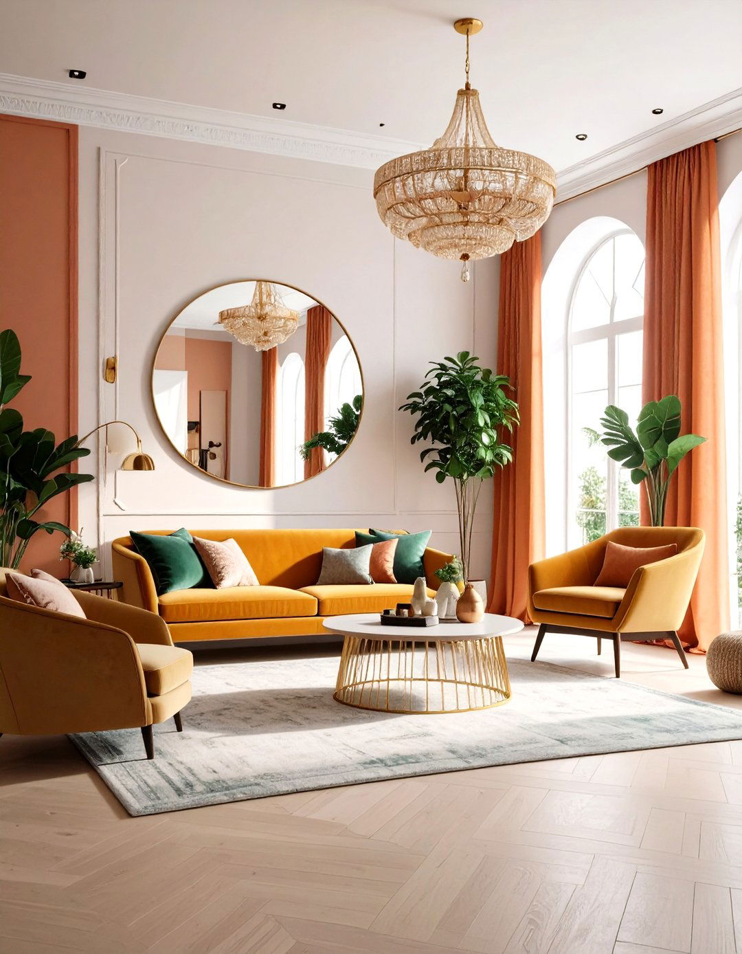 Natural Light Maximizing Living Space - 24 Townhouse Interior Design Ideas