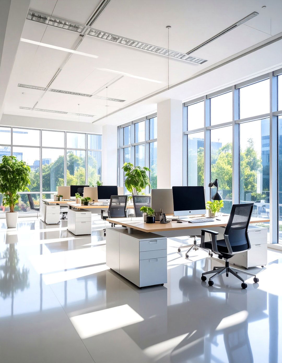 Natural Light Optimized Office - 24 Modern Home Office Ideas