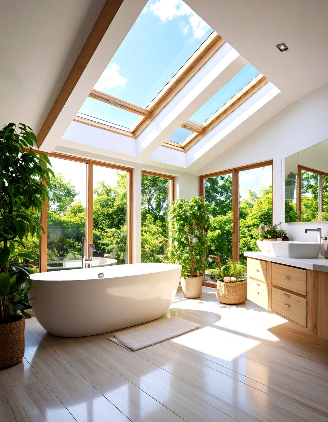 Natural Light Skylight Sanctuary - 24 Zen Bathroom Ideas