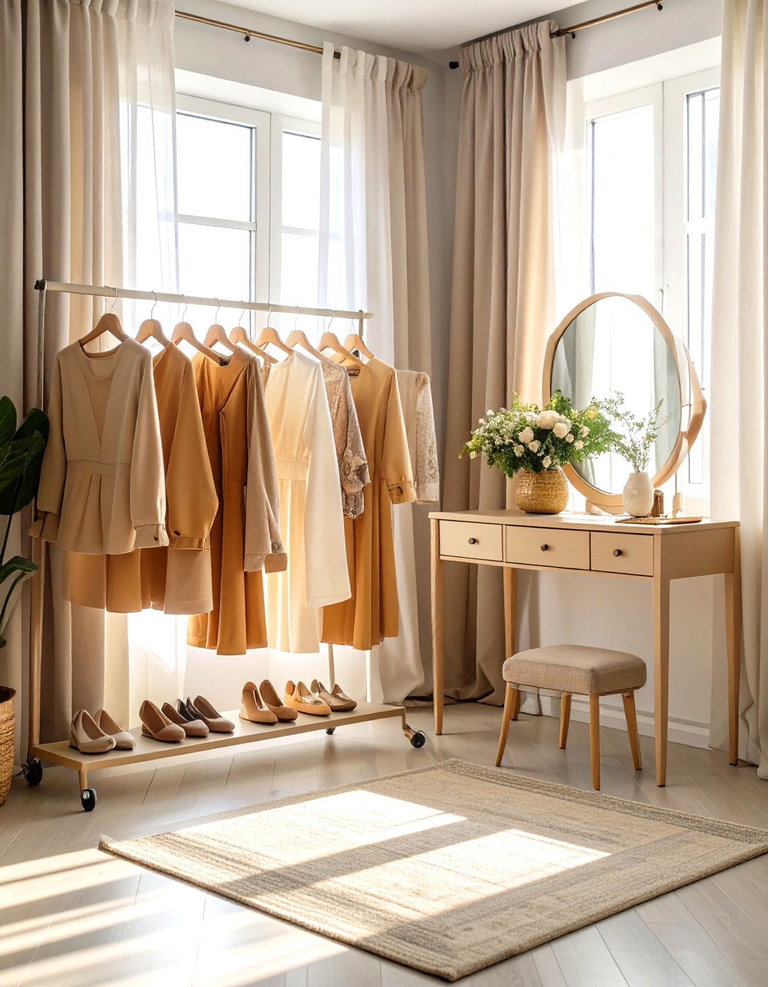 Natural Light Window Setup - 24 Dressing Room Ideas