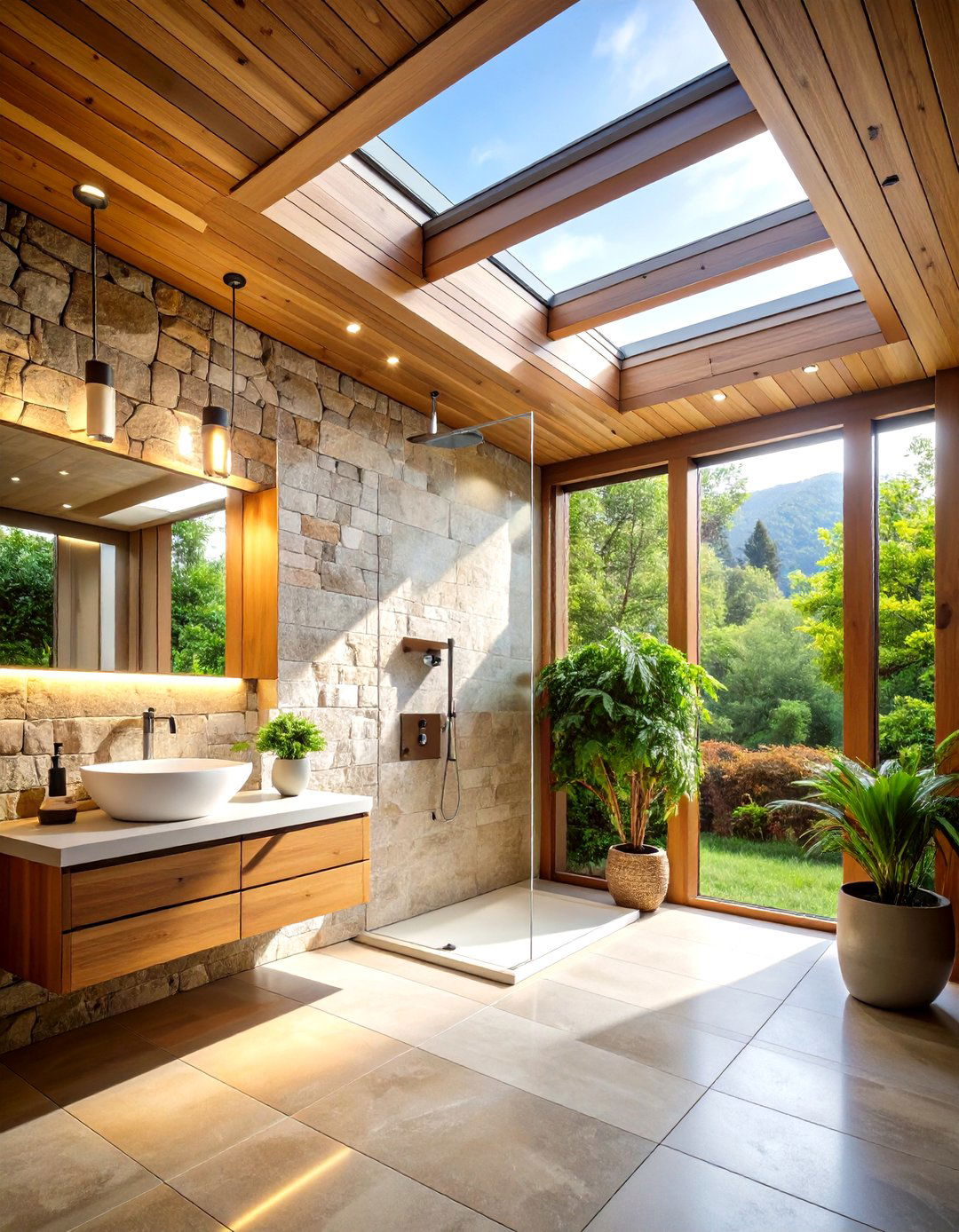Natural Lighting Integration - 24 Rustic Walk-in Shower Ideas