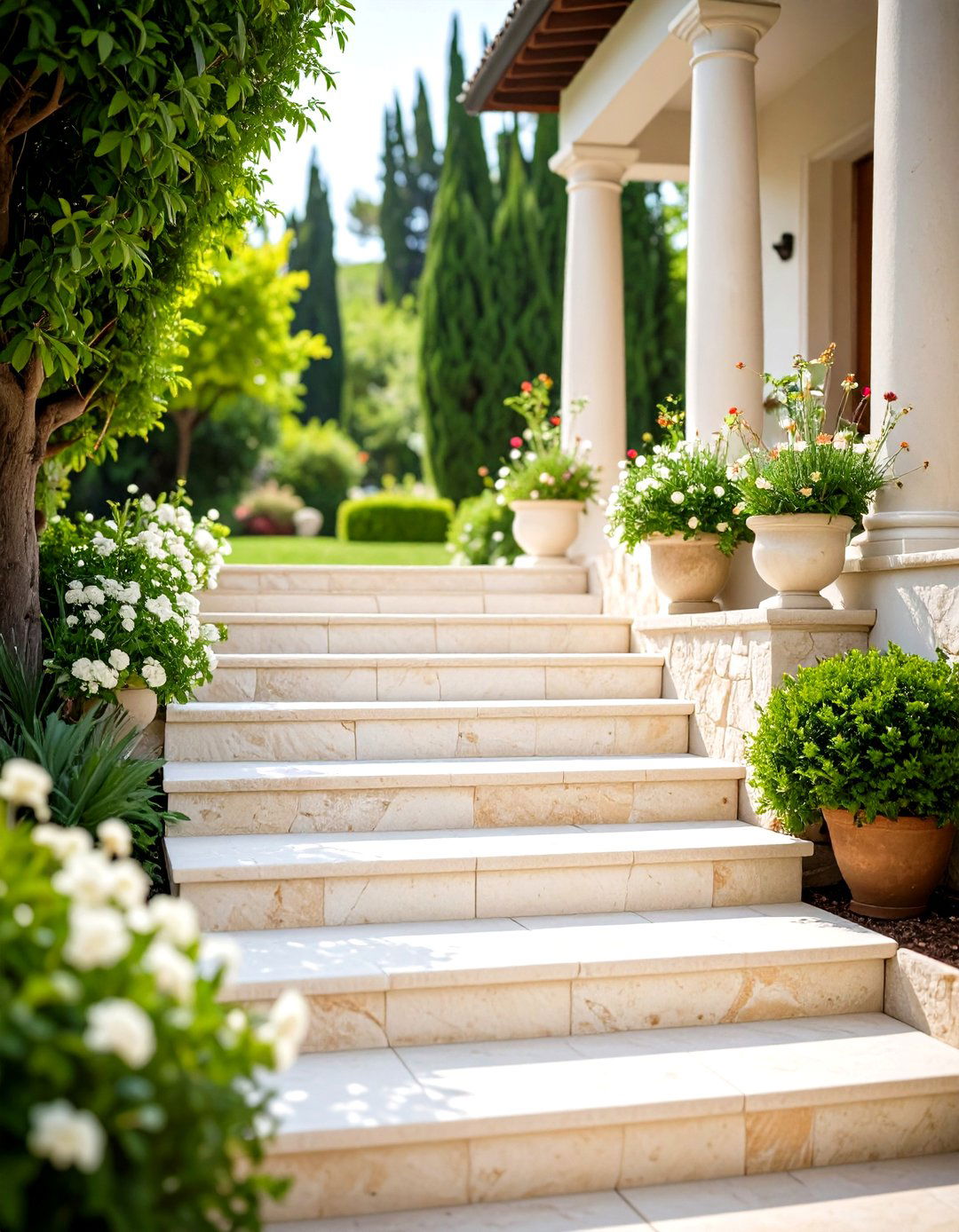 Natural Limestone Patio Steps - 24 Patio Steps Ideas
