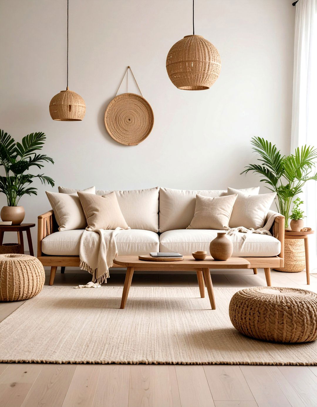 Natural Linen Upholstery Living Room Furniture - 24 Earthy Living Room Decor Ideas
