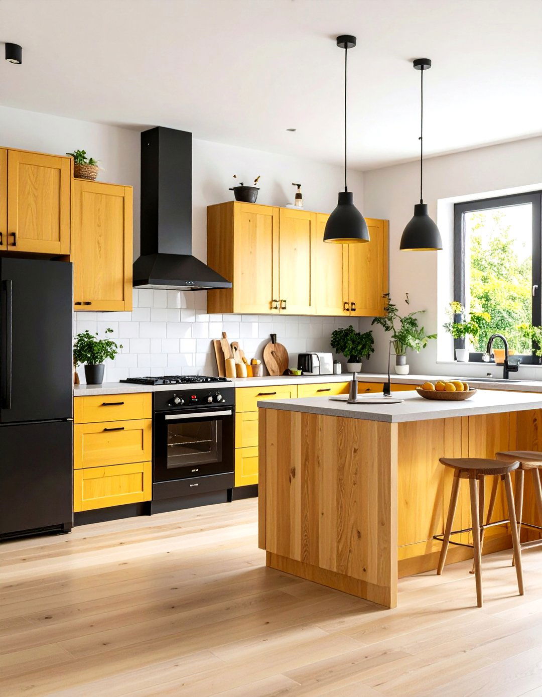 Natural Maple Cabinets with Black Appliances - 24 What Color Cabinets Go With Black Appliances