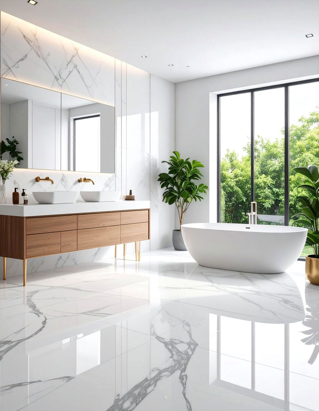 Natural Marble Bathroom Floors - 24 Bathroom Flooring Ideas