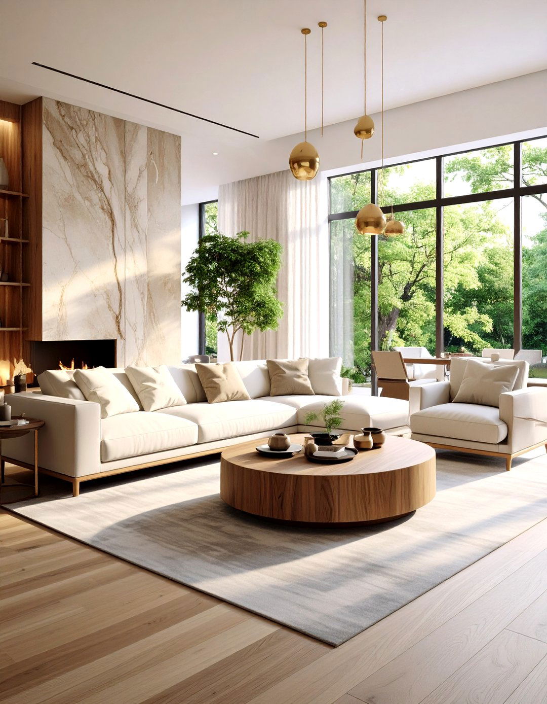 Natural Material Combination Techniques - 24 Mid-Century Modern Living Room Ideas