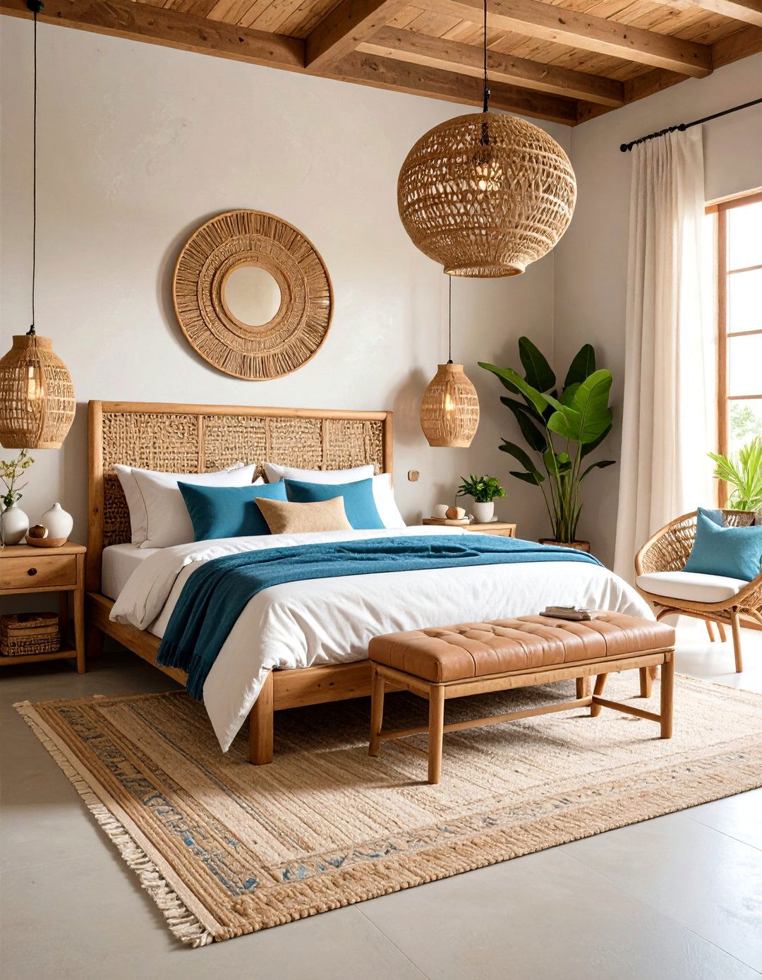 Natural Material Fusion Bedroom - 24 Eclectic Bedroom Ideas