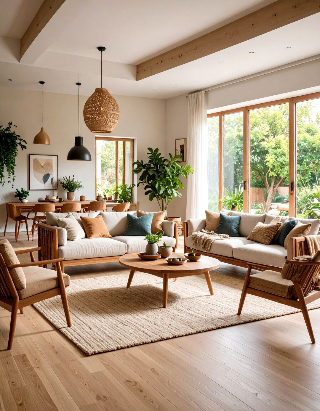 Natural Materials Mix Living Room - 24 Natural Living Room Ideas