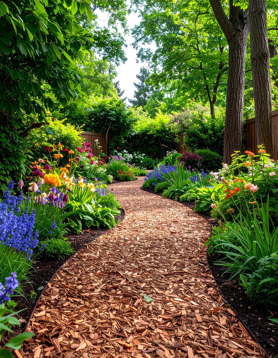 Natural Mulch Pathway Systems - 24 Rustic Landscaping Ideas