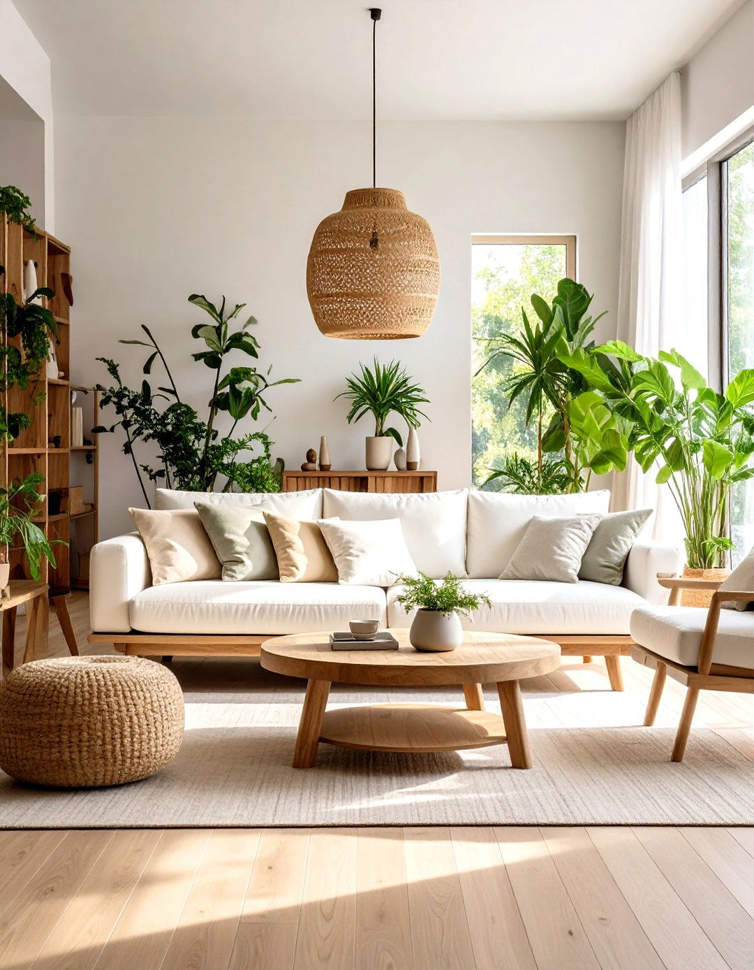 Natural Organic Living Space - 24 White Couch Living Room Ideas